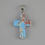 Wisiorek krzyż z variscytu błękitnego 25×18 mm ±, długość 36 mm+