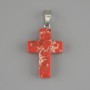 Wisiorek-krzyż z czerwonego wariscytu 25×18 mm+-, długość 36 mm