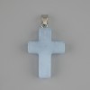 Wisiorek-krzyż z akwamarynu 25×18 mm, długość 36 mm+