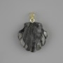 Wisiorek Muszla z larvikitu 22×22 mm±, długość 30 mm±