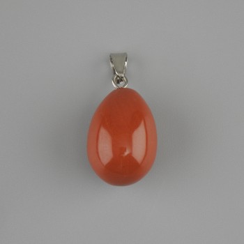 Wisiorek Kropla z czerwonego jaspisu 18×13 mm+-, długość 26 mm+