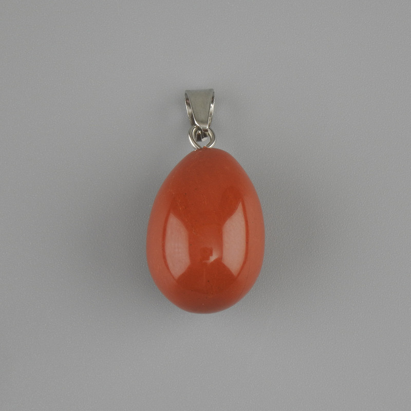 Wisiorek Kropla z czerwonego jaspisu 18×13 mm+-, długość 26 mm+