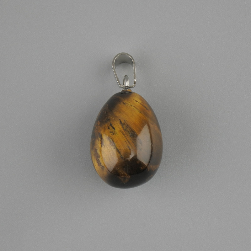 Wisiorek Kropla z Tygrysiego Oka 18×13 mm ±, długość 26 mm