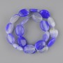 Koraliki agatowe owalne płaskie 19,5–20×15 mm ±, długość ok. 39 cm ±, na żyłce