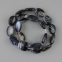 Koraliki agat owalne płaskie 19,5–20×15 mm, długość nici 38 cm