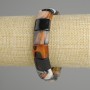 Bransoletka z agatu Botswana, gładkie ogniwo, średnica 15×12–13 mm, długość 18 cm, elastyczna
