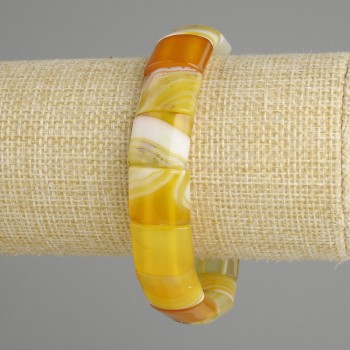 Bransoletka agat, gładkie ogniwo, średnica 15×12–13 mm, długość 18 cm, elastyczna