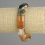 Bransoletka z agatu o gładkich ogniwach, średnica około 15×12–13 mm, długość 18 cm, elastyczna