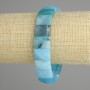 Bransoletka z agatu błękitnego, fasetowane ogniwa, średnica 15×11 mm, długość 18 cm ±, elastyczna
