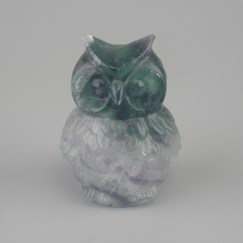 Statuetka pamiątkowa Sowa z fluorytem 50 × 38 × 34 mm+