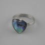 Pierścionek z chalcedonem w kształcie serca 13×13 mm ±, metal w kolorze srebra
