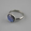 Pierścionek z chalcedonem 12 mm ±, metal srebrzysty