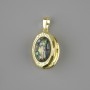 Wisiorek pod zdjęcie z chalcedonem, średnica 21×16 mm, długość 31 mm, metal złocisty