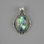 Wisiorek z chalcedonem 34×21 mm ± srebrzysty metal