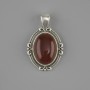 Wisiorek z karneolu 34×21 mm ± srebrzysty metal