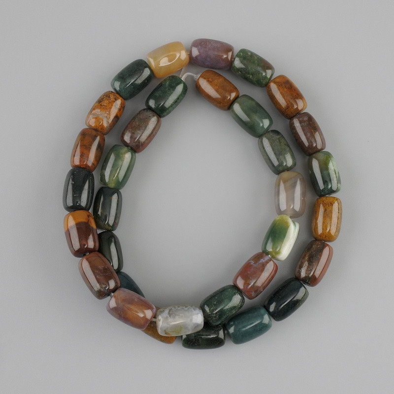 Koraliki jaspisu baryłkowe, średnica 12×8 mm, długość około 39 cm, na żyłce