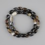 Koraliki agat w ziarnach, średnica 11,5–12×7,5–8 mm, długość ok. 39 cm, na nici
