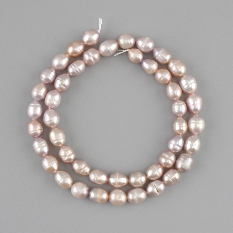 Koraliki z naturalnych pereł rzecznych 7–8 mm, 5×5, 5–6, 5 mm ±, długość 34 cm ±