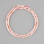 Koraliki różowy opal fasetowany sześcian, średnica 3×3 mm, długość 39 cm ±