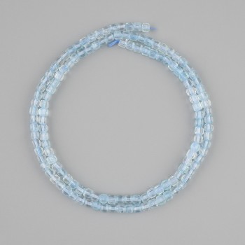 Koraliki fasetowane topazu w kształcie kostek, wymiary 3×3 mm, długość 39 cm