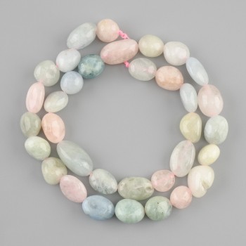 Koraliki Morganit fasetowane, średnica 10–14×8 mm, 5–10 mm ±, długość 40 cm+