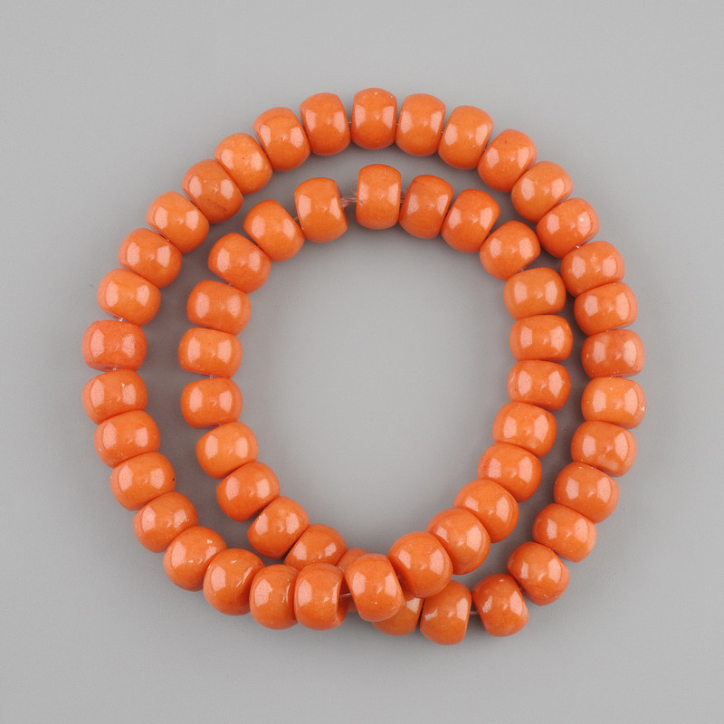Koralowe koraliki w kształcie rondeli, średnica 10×7 mm ±, długość 40 cm ±