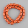 Koralowe koraliki w formie baryłki, średnica 12,5×10 mm, długość 40 cm
