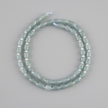 Koraliki jadeit cylindryczne, średnica 5–5,5 mm, koraliki 3 mm+, długość 39 cm