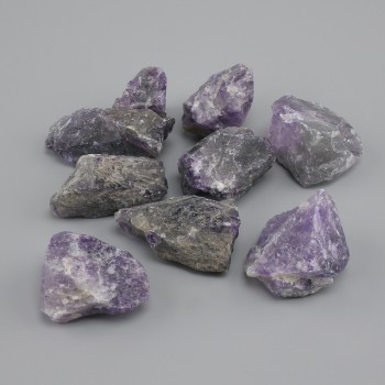 Ametyst surowy naturalny kamień, wymiary 28-40×20-25×14-22 mm ± (asortyment rozmiar) (Cena za 100 g)