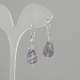 Kolczyki z fluorytu w kształcie kropli, średnica 14×10 mm ±, długość 37 mm ±