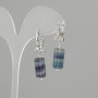 Kolczyki z fluorytem w cylindrze, średnica 16×8 mm ±, długość 34 mm ±