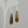 Kolczyki z tygrysiego oka w formie kropli, średnica 32×10 mm, długość 52 mm ±