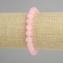 Bransoletka z różowego kwarcu, gładka kulka, średnica 8 mm ±, długość 18 cm ±, na elastycznej gumce
