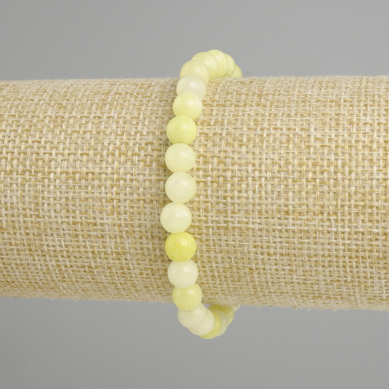 Bransoleta z sztucznego onyksu (gładka kuleczka), średnica 6 mm, długość 18 cm, elastyczna