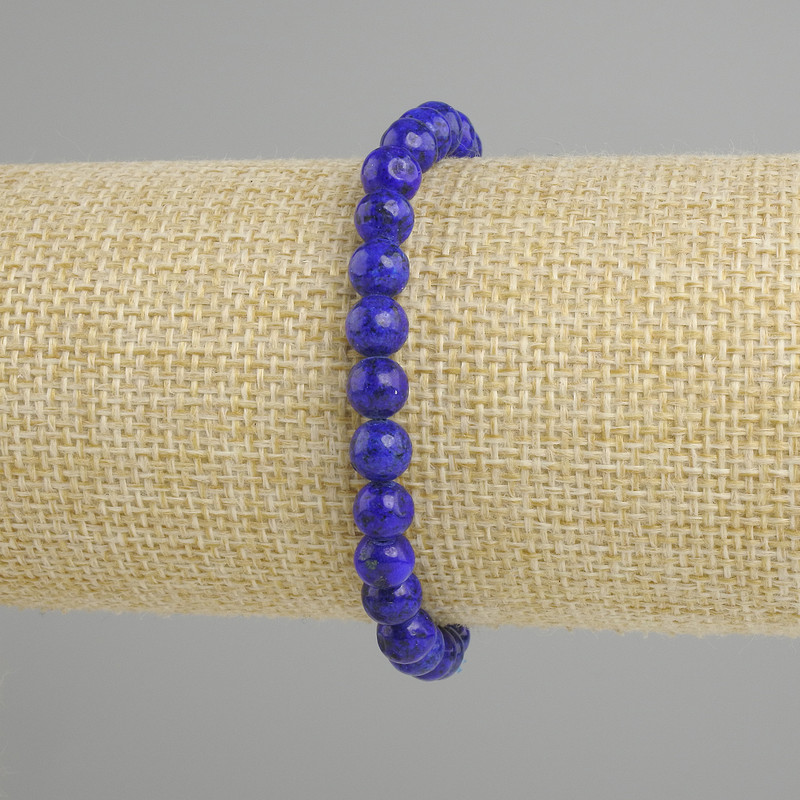 Bransoletka z lazurytu syntetycznego (kuleczki gładkie), średnica 6 mm ±, długość 18 cm ±, elastyczna