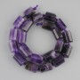 Koraliki ametystowe fasetowane cylindryczne 16-17×11-11 mm, 5 mm ±, długość 41 cm ± na nici