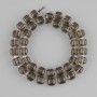Koraliki z dymnego topazu, fasetowane kostki 8×8 mm ±, drobne koraliki 3 mm ±, długość około 36 cm, na nitce
