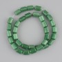 Koraliki zielone kocie oko cylindryczne, średnica 11×8 mm ±, długość 38 cm ± na żyłce