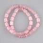Koraliki różowe Kocie oko cylindryczne, średnica 10,5–11×8 mm, długość 37 cm +/- na żyłce
