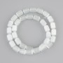 Koraliki białe z kamienia 'Kocie oko' cylindryczne, średnica 10,5×8 mm ±, długość 37 cm ± na żyłce