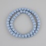 Koraliki z błękitnej lawy wulkanicznej, cylindryczne, średnica 6×6 mm, na żyłce, długość 37 cm+