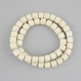 Koraliki z beżowej lawy wulkanicznej, cylindryczne, średnica 8×8 mm, na żyłce, długość około 38 cm