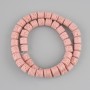 Koraliki różowe z lawy wulkanicznej, cylindryczne, średnica 8×8 mm, na nici, długość 38 cm+