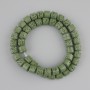 Koraliki z zielonej lawy wulkanicznej cylindryczne, średnica 8×8 mm, na żyłce jubilerskiej, długość 38 cm+
