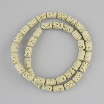 Koraliki z lawy wulkanicznej cylindryczne, średnica 10×6 mm, na żyłce, długość 38 cm+
