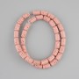 Koraliki z lawy wulkanicznej różowe cylindryczne 10×6 mm ±, na żyłce, długość 38 cm+