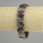 Bransoletka z obsydianu srebrzystego – zaokrąglone fasetowane ogniwa, średnica 15×10 mm, 5–11 mm ±, długość 18 cm ±, elastyczna