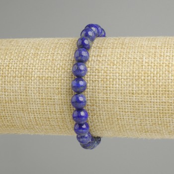 Bransoletka z lazurytem, gładkie kulki, średnica około 7 mm, długość około 18 cm, elastyczna