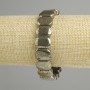 Bransoleta pirytu, gładkie zaokrąglone ogniwa 15×10 mm, długość 18 cm, elastyczna