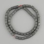 Koraliki z porowatego hematytu, cylindryczne 6×6 mm, długość około 40 cm, na żyłce